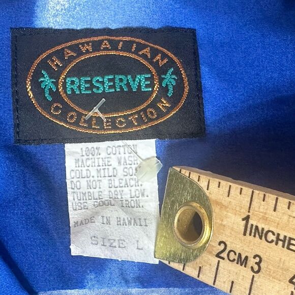 HAWAIIAN RESERVE COLLECTION Men's Blue Surfboard Graphic Button Up Shirt Large - Picture 2 of 8